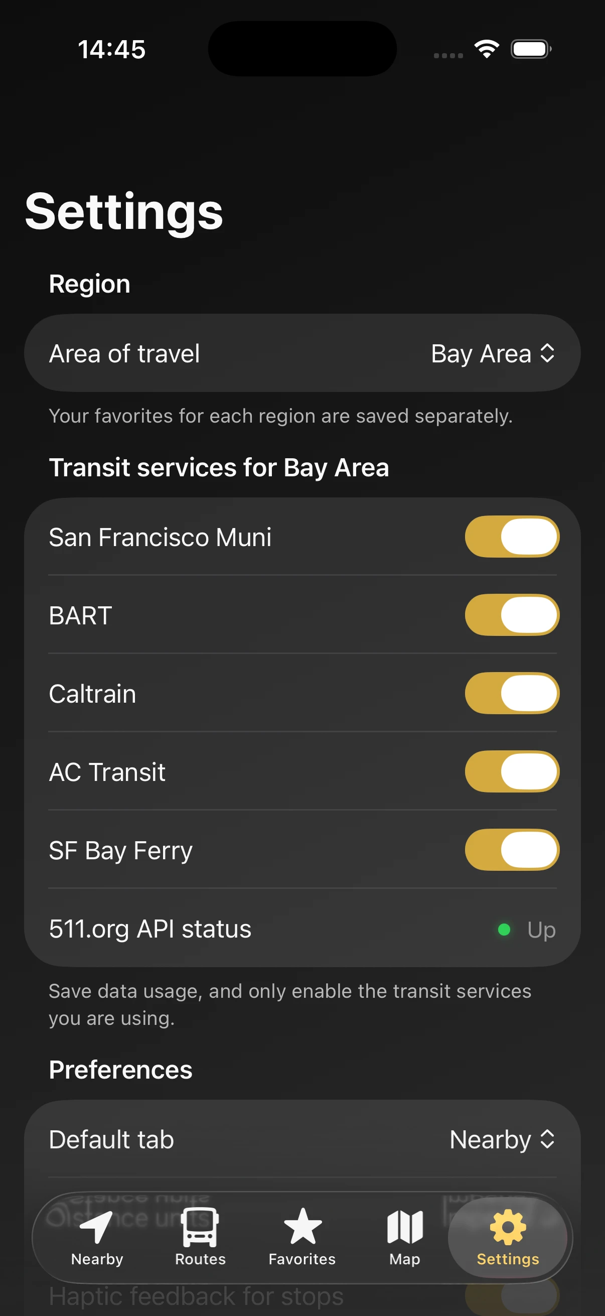 SF Bay Area transit services in Arelo